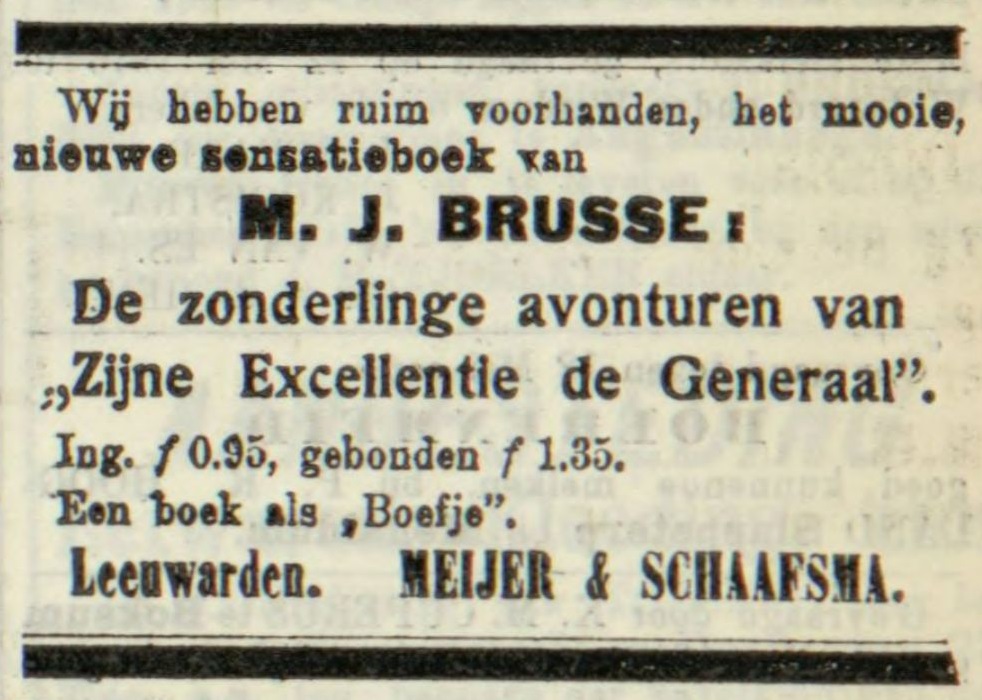 de generaal advertentie Leeuwarder Courant 18-12-1915